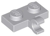 Lego (N) ~ Plate Modified 1 x 2 with Clip on Side (Horizontal Grip) ~ [Light Bluish Gray]