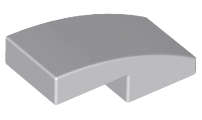 Lego (N) ~ Slope Curved 2 x 1 x 2/3 ~ [Light Bluish Gray]
