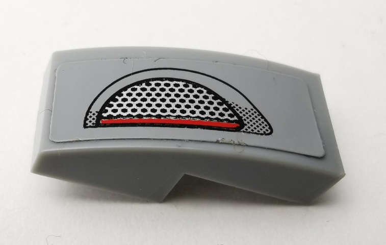 Lego (U) ~ Slope Curved 2 x 1 x 2/3 with Headlight Pattern Model Right Side ( ~ [Light Bluish Gray]