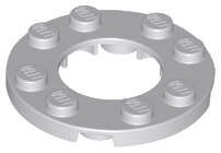 Lego (N) ~ Plate Round 4 x 4 with 2 x 2 Round Open Center ~ [Light Bluish Gray]