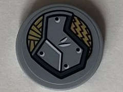 Lego (U) ~ Tile Round 2 x 2 with Bottom Stud Holder with Light Bluish Gray Pa ~ [Light Bluish Gray]