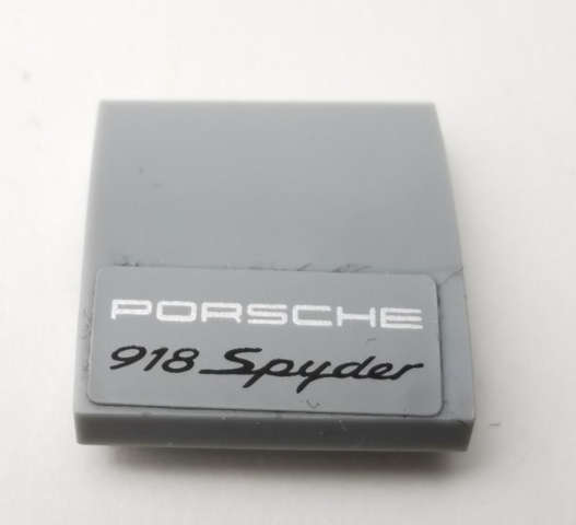Lego (U) ~ Slope Curved 2 x 2 x 2/3 with 'PORSCHE 918 Spyder' Pattern (Sticke ~ [Light Bluish Gray]