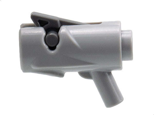 Lego (N) ~ Minifigure Weapon Gun Mini Blaster / Shooter with Dark Bluish Gray  ~ [Light Bluish Gray]