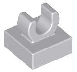 Lego (N) ~ Tile Modified 1 x 1 with Open O Clip ~ [Light Bluish Gray]