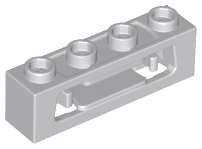 Lego (U) ~ Projectile Launcher 1 x 4 with Inside Clips (Disk Shooter) ~ [Light Bluish Gray]