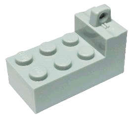 Lego (U) ~ Hinge Brick 2 x 4 Locking with 1 Finger on Top at One End ~ [Light Bluish Gray]