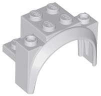 Lego (U) ~ Vehicle Mudguard 4 x 2 1/2 x 2 1/3 with Arch Round ~ [Light Bluish Gray]