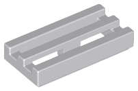 Lego (N) ~ Tile Modified 1 x 2 Grille with Bottom Groove ~ [Light Bluish Gray]