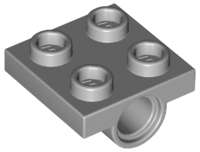 Lego (U) ~ Plate Modified 2 x 2 with Pin Hole ~ [Light Bluish Gray]