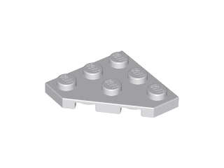 Lego (N) ~ Wedge Plate 3 x 3 Cut Corner ~ [Light Bluish Gray]