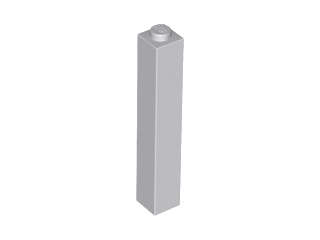Lego (N) ~ Brick 1 x 1 x 5 - Solid Stud ~ [Light Bluish Gray]