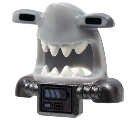 Lego NEW - Light Bluish Gray Minifigure Headgear Mask Shark Head with Dark Bluish Gray Back