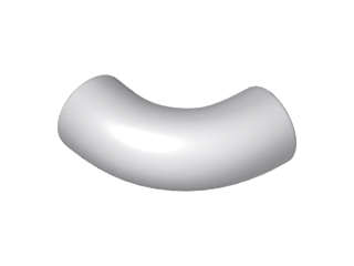 Lego NEW - Brick Round 1 x 1 d. 90 degrees Elbow Macaroni - No Stud - Type 2 -~ [Light Bluish Gray]