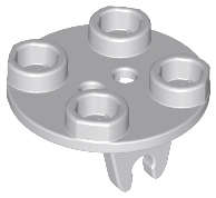 Lego (N) ~ Plate Round 2 x 2 Thin with Wheel Holder ~ [Light Bluish Gray]