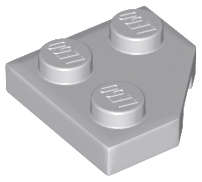 Lego (U) ~ Wedge Plate 2 x 2 Cut Corner ~ [Light Bluish Gray]