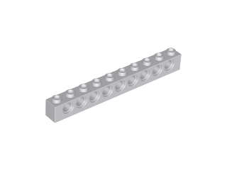 Lego (N) ~ Technic Brick 1 x 10 with Holes ~ [Light Bluish Gray]