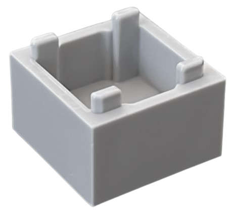 Lego (N) ~ Container Box 2 x 2 x 1 - Top Opening with Raised Inner Bottom ~ [Light Bluish Gray]