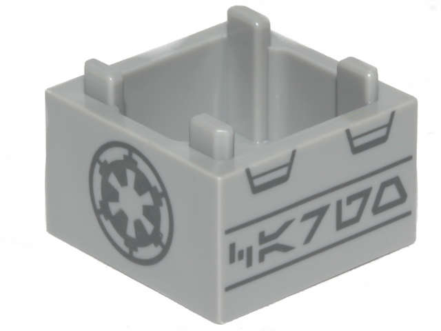 Lego (N) ~ Container Box 2 x 2 x 1 - Top Opening with Raised Inner Bottom with ~ [Light Bluish Gray]