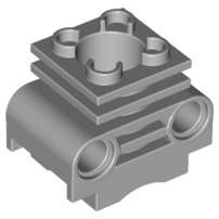 Lego (N) ~ Technic Engine Cylinder with Partial Hollow Studs on Top and Bottom ~ [Light Bluish Gray]