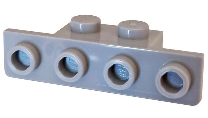 Lego (N) ~ Bracket 1 x 2 - 1 x 4 with Rounded Corners at the Bottom ~ [Light Bluish Gray]