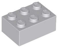 Lego (N) ~ Brick 2 x 3 ~ [Light Bluish Gray]
