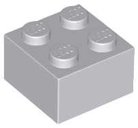 Lego (U) ~ Brick 2 x 2 ~ [Light Bluish Gray]