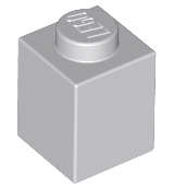 Lego (N) ~ Brick 1 x 1 ~ [Light Bluish Gray]