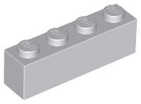 Lego (N) ~ Brick 1 x 4 ~ [Light Bluish Gray]