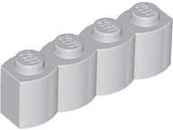 Lego (N) ~ Brick Modified 1 x 4 with Log Profile ~ [Light Bluish Gray]