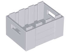 Lego (N) ~ Container Crate 3 x 4 x 1 2/3 with Handholds ~ [Light Bluish Gray]