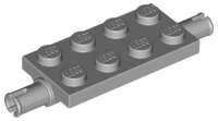 Lego (N) ~ Plate Modified 2 x 4 with Pins and Thin Angled Supports ~ [Light Bluish Gray]