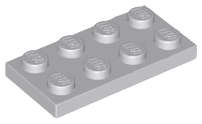 Lego (U) ~ Plate 2 x 4 ~ [Light Bluish Gray]