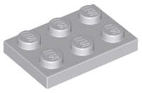 Lego (N) ~ Plate 2 x 3 ~ [Light Bluish Gray]