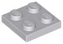 Lego (N) ~ Plate 2 x 2 ~ [Light Bluish Gray]