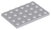 Lego (N) ~ Plate 4 x 6 ~ [Light Bluish Gray]