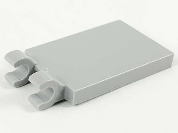 Lego (N) ~ Tile Modified 2 x 3 with 2 Open O Clips ~ [Light Bluish Gray]