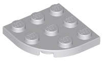 Lego (U) ~ Plate Round Corner 3 x 3 ~ [Light Bluish Gray]