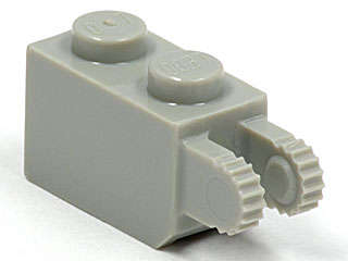 Lego (U) ~ Hinge Brick 1 x 2 Locking with 2 Fingers Vertical End ~ [Light Bluish Gray]