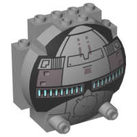 Lego (U) ~ Windscreen 3 x 6 x 5 Bubble with Sith Infiltrator (7663) Pattern ~ [Light Bluish Gray]