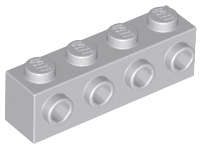 Lego (N) ~ Brick Modified 1 x 4 with Studs on Side ~ [Light Bluish Gray]