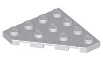 Lego (U) ~ Wedge Plate 4 x 4 Cut Corner ~ [Light Bluish Gray]
