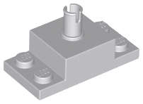 Lego (N) ~ Brick Modified 2 x 4 with Pin on Top and Side Cutouts ~ [Light Bluish Gray]
