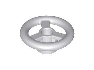 Lego (U) ~ Vehicle Steering Wheel Small 2 Studs Diameter ~ [Light Bluish Gray]