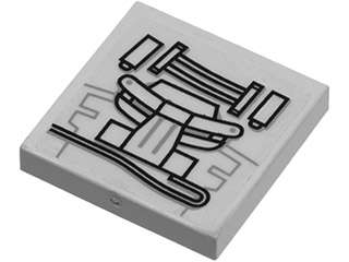 Lego (U) ~ Tile 2 x 2 with Star Wars TIE Circuitry Pattern (Sticker) - Set 80 ~ [Light Bluish Gray]