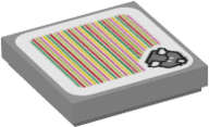 Lego (U) ~ Tile 2 x 2 with Super Mario Scanner Code Reznor (with Fireball) Pa ~ [Light Bluish Gray]