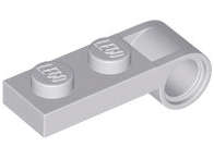 Lego (N) ~ Plate Modified 1 x 2 with Pin Hole on End ~ [Light Bluish Gray]