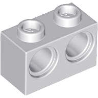 Lego (N) ~ Technic Brick 1 x 2 with Holes ~ [Light Bluish Gray]