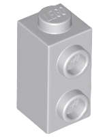 Lego (N) ~ Brick Modified 1 x 1 x 1 2/3 with Studs on Side ~ [Light Bluish Gray]