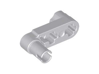 Lego (N) ~ Technic Liftarm Modified Crank / Pin 1 x 3 - Axle Holes ~ [Light Bluish Gray]
