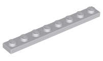 Lego (N) ~ Plate 1 x 8 ~ [Light Bluish Gray]
